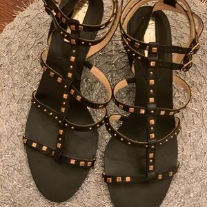 INC International Concept Studded Ankle Strap Wedge Sandals.